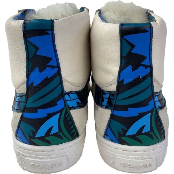 NWT Coach C203 Soft Smooth/Calf Suede Pointy Toe High Top Sneakers - Picture 11 of 13